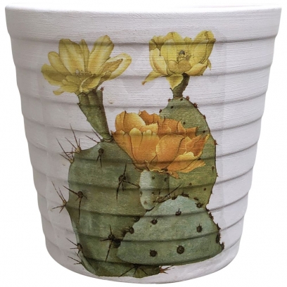 Vaso de cerâmica estampado