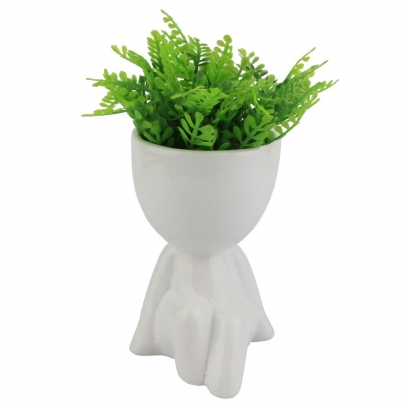 Vaso Bob com Planta Plástica